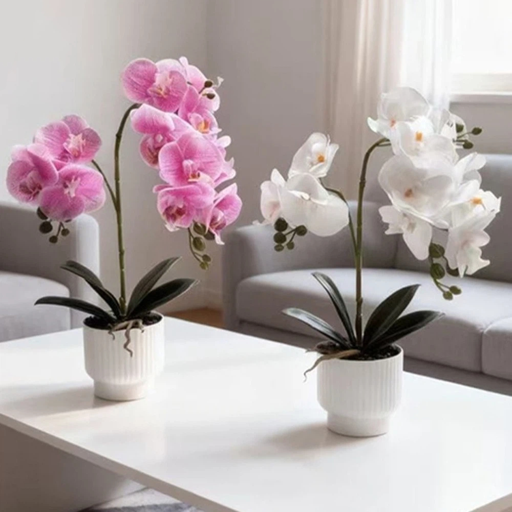 Bonsai Garden Kit - Orquídea Borboleta Artificial Multi-Bloom com Vaso