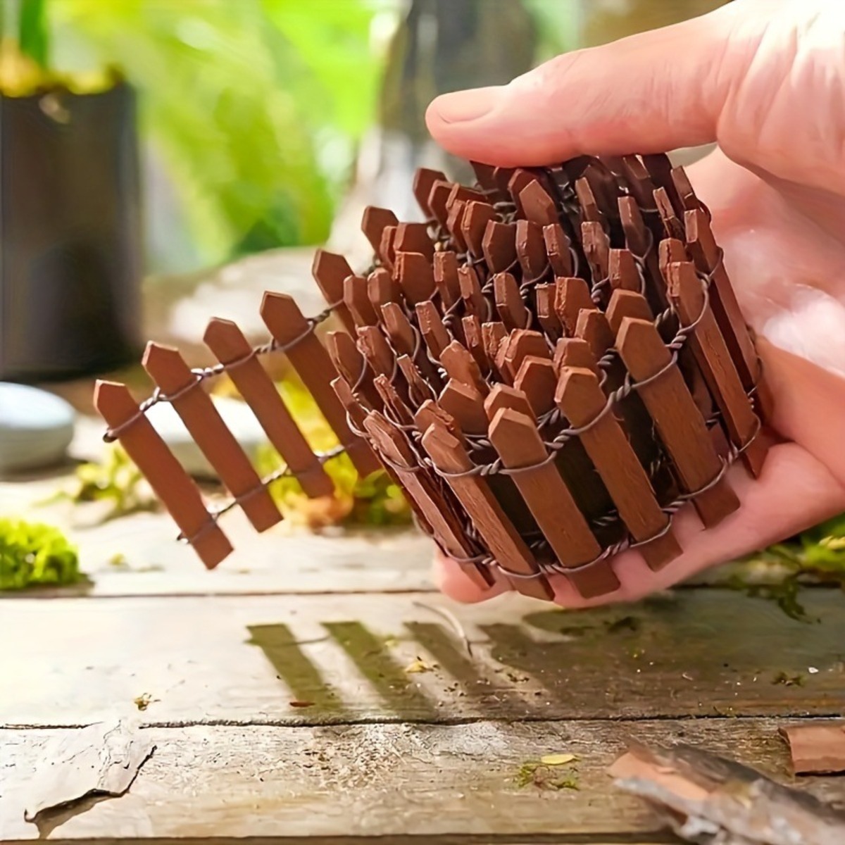Bonsai Garden Ideas - 2 Peças Mini Cerca de Madeira