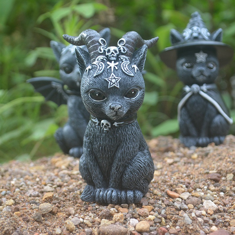 Halloween gato mágico resina a - Bonsai Garden Desk avaliação e preço