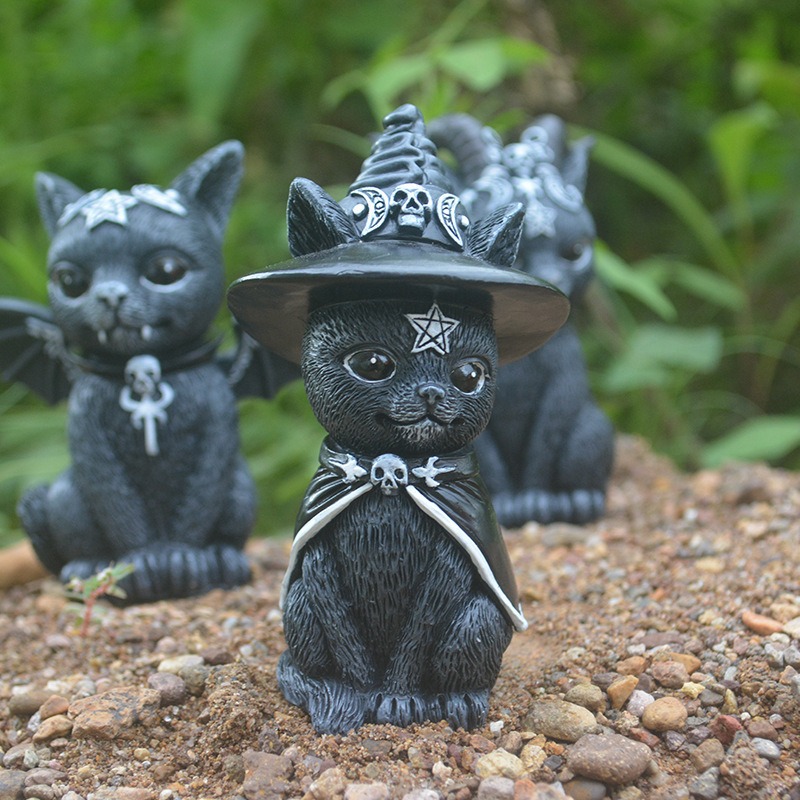 Halloween gato mágico resina a - Bonsai Garden Desk avaliação e preço