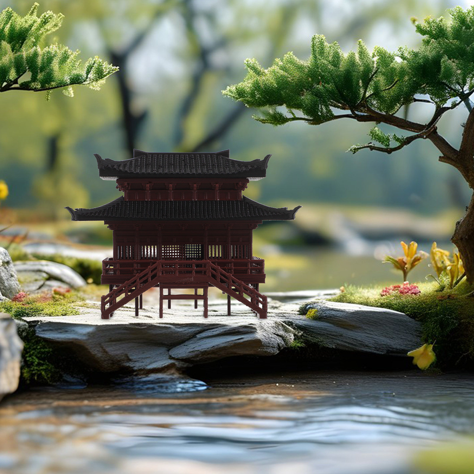 Pavilhão Miniatura de Resina R - Bonsai Garden Landscape Design avaliação e preço