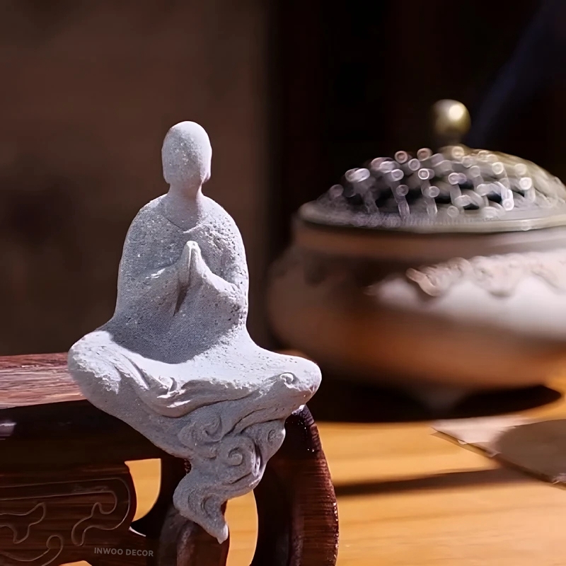 Pedra estátua de buda pequeno  - Bonsai Garden Desk avaliação e preço