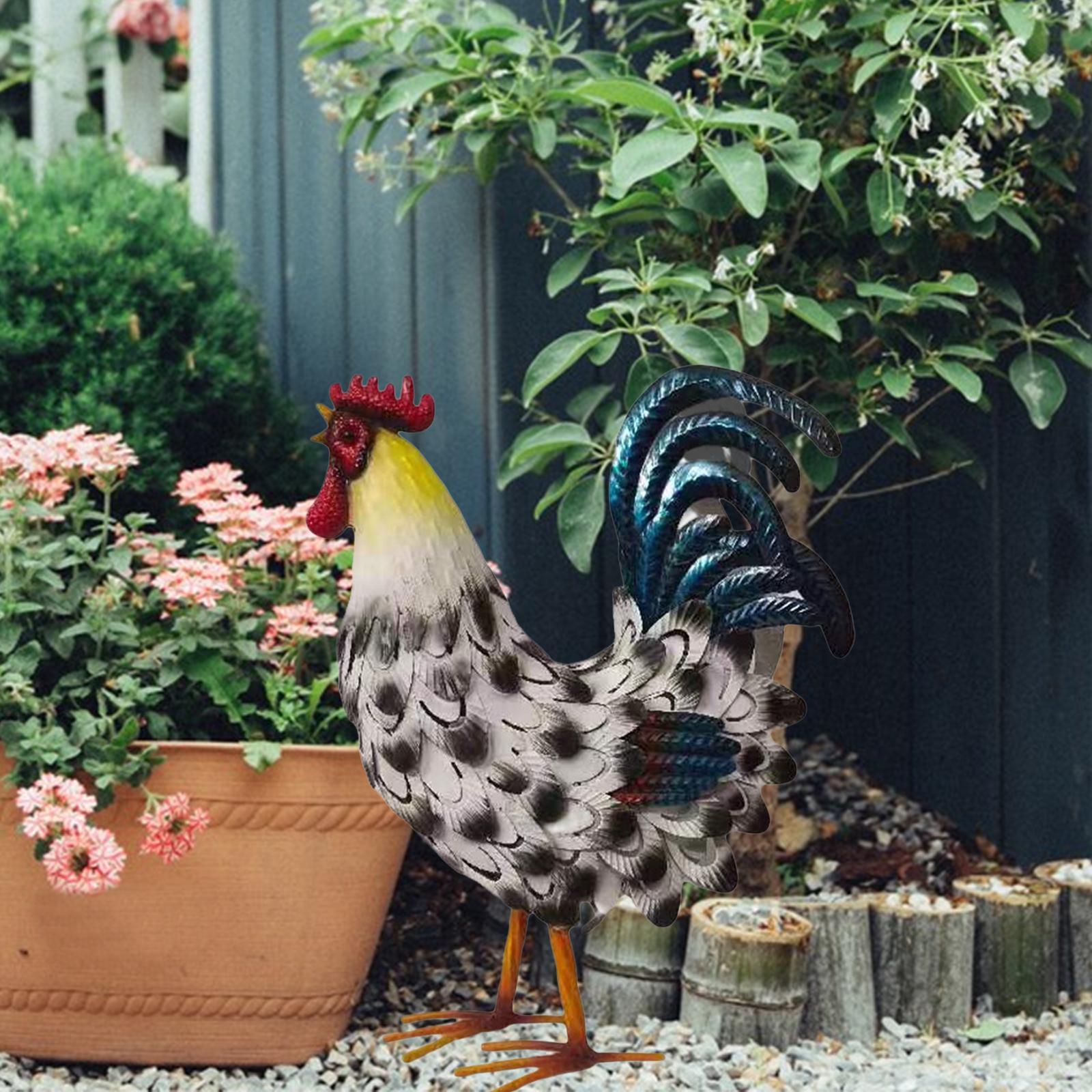Decoração de galo de metal par - Bonsai Garden Ideas avaliação e preço