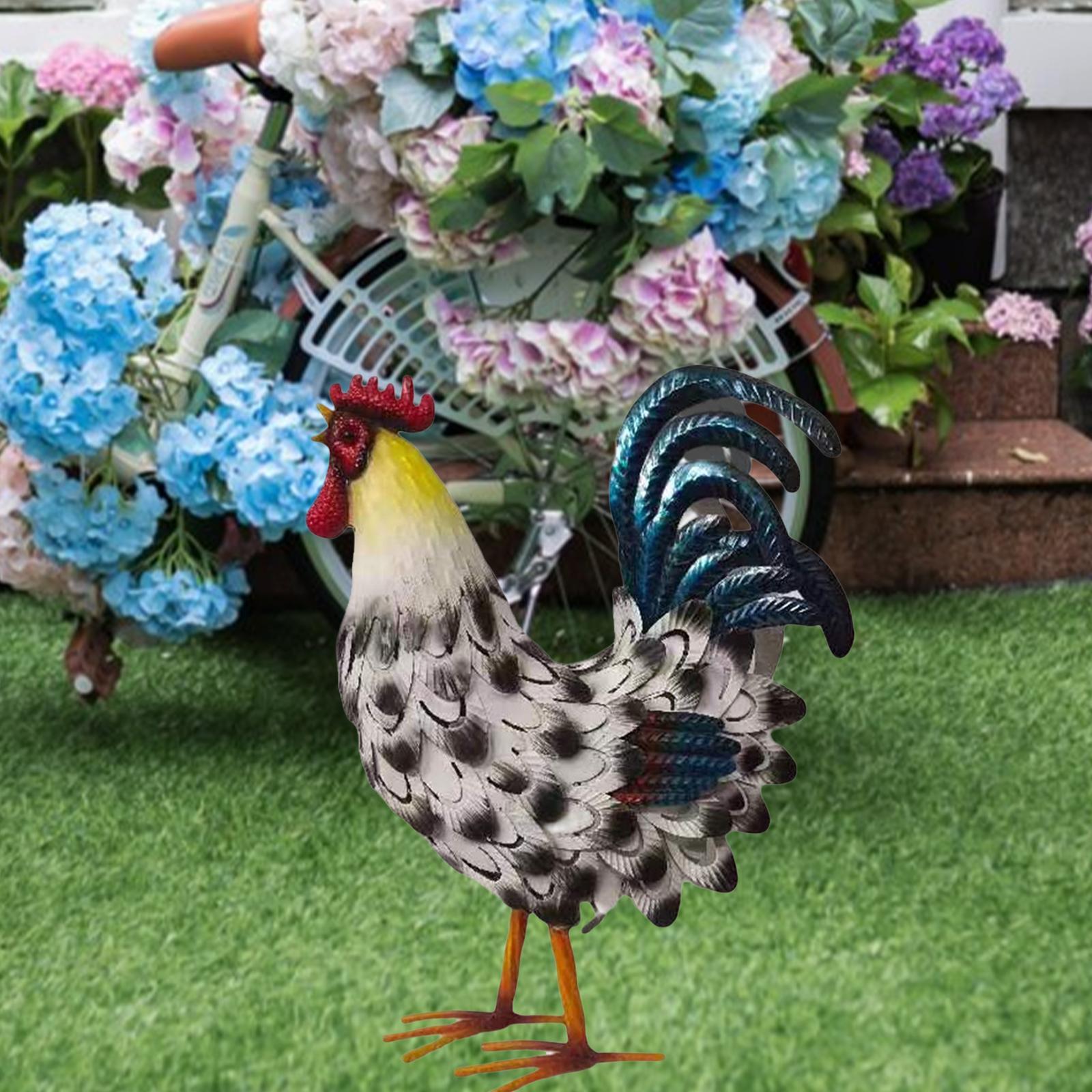Decoração de galo de metal par - Bonsai Garden Ideas avaliação e preço